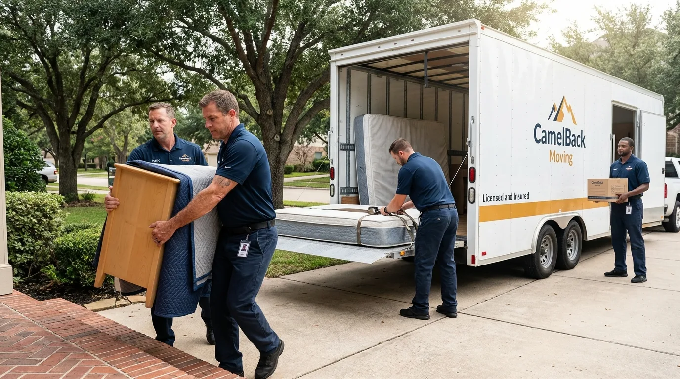 Crew loading residential truck for cross-state move from Ravenna, OH